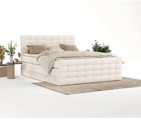 Krémszínű ágyneműtartós boxspring ágy 200x200 cm Blend – Maison de Rêve