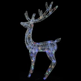 XXL színes akril karácsonyi rénszarvas 250 LED-del 180 cm