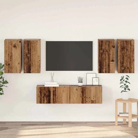 TV szekrény garnitúra 6 pcs Régi fa 60 x 30 x 30 cm Faanyag