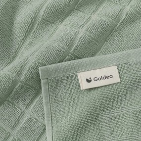 Goldea frottír fürdőszobai szőnyeg mozaika – zsályaszínű 50 x 70 cm