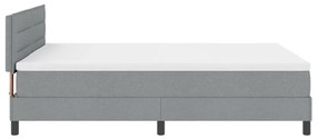 Box Spring Ágy Mattal és LED Fénnyel Szürke 140x190 cm Szövet