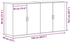 2 db oldalnézet régi fa 79x38x80 cm mérnöki fa