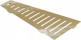 Sarok Fürdőszobapolc Trapéz Alakú Arany Fényű Rozsdamentes Acélból, Fugába Szerelhető