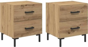 vidaXL Éjjeliszekrény 2 pcs Artisan tölgy 40 x 35 x 47,5 cm Faanyag