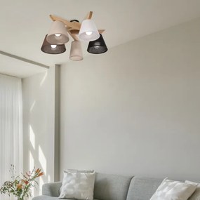 Brilagi - LED  Felületre szerelhető csillár  ANTHONY 5xE14/40W/230V tölgy