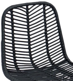 Bárszék 2 pcs Fekete 44,5 x 54,5 x 97,5 cm Rattan és Vas