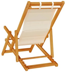 krém akácfa &amp; textilene összecsukható strandszék karfával