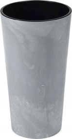 Virágtartó betéttel Virágtartó kerek magas műanyag Szürke Beton 46x25cm öko
