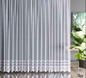 Jacquard Függöny Kész Csíkos Szalaggal 400x250