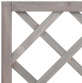 szürke tömör fenyőfa rácsos kerti ültetőláda 70 x 30 x 135 cm