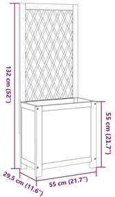 tömör akácfa rácsos ültetőláda 55 x 29,5 x 132 cm
