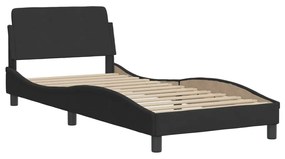 fekete bársony ágykeret LED-világítással 80 x 200 cm