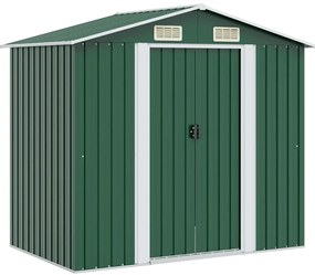 vidaXL zöld fém kerti fészer 204 x 132 x 186 cm