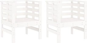 vidaXL 2 db fehér tömör fenyőfa kerti szék 61,5 x 53 x 71 cm