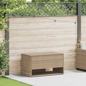 Bézs polyrattan kültéri párna doboz 100x55x55,5 cm