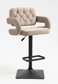 HR8403KW Latte modern velúr szék fekete lábbal