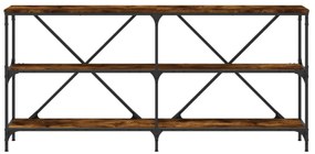 füstös tölgy színű szerelt fa és vas tálalóasztal 160x30x75 cm