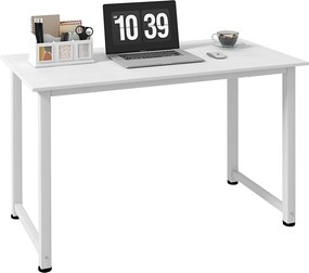 HOMCOM Modern Tanulmányasztal Acél Vázra és Állítható Lábra - Számítógép Asztal Irodához és Otthon - 120x60x76 cm | Aosom