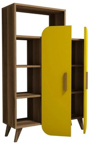 Form Yellow and Walnut könyvespolc