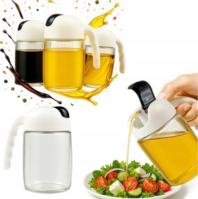 2x 300 ml-es üvegtartály olaj-ecet és fűszerolaj adagoló nyéllel