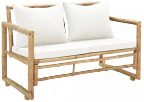 kétszemélyes bambusz kerti kanapé párnákkal