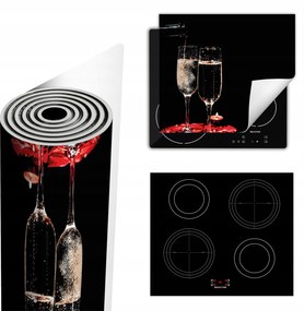 Tűzhelyvédő Szőnyeg Több Helyet Biztosít 60x52 fekete piros bor