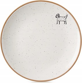 Desszert Tányér Csempe Kicsi Sütemény Kerámia Desszert Bézs Krém 20 cm