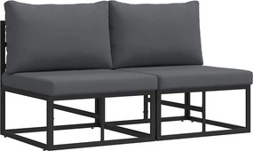 vidaXL Kültéri Bútor 2 Darab Fekete és Antracit 70 x 71,5 x 71 cm Fém