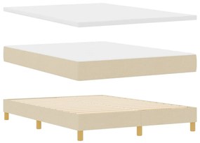 Box Spring Ágy Matraccal Krém 140x200 cm Szövet