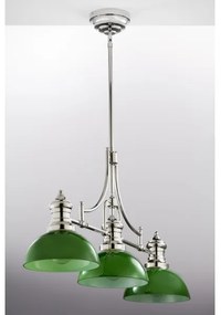 Jupiter 2072 - PLATINO rúdon szerelt csillár 3xE27/15W/230V zöld/fényes króm