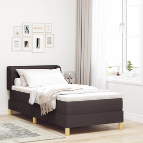 Boxspring Ágy Matracokkal Sötétbarna 100x200 cm Szövet