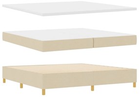 Krém Színű Boxspring Ágy Mattal 200x200 cm Textil