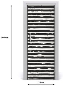Ajtó tapéta Fekete-fehér csíkos 85x205 cm