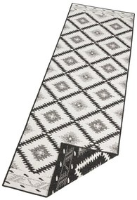Malibu fekete-krémszínű kültéri szőnyeg, 80 x 250 cm - NORTHRUGS