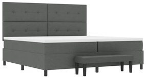 vidaXL Box Spring Ágy Matraccal és Pad Dark Grey 200x200 cm Szövet