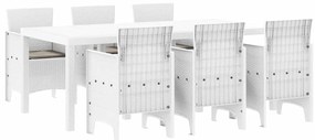 vidaXL Kert étkező szett 7 pcs Fehér Polipropilén
