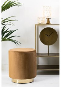 Aranyszínű-világosbarna bársony puff Nadien – Light &amp; Living