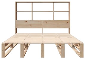tömör fa könyvespolcos ágy matrac nélkül 150 x 200 cm