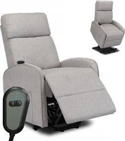Elektromos relax fotel felállást segítő funkcióval szürke – COLTON