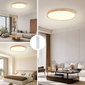 Brilagi - Dimmelhető LED lámpatest WOODROUND LED/70W/230V 3000-6000K Ø 80 cm + távirányító