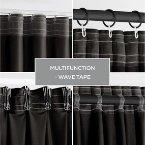 Fekete bársony dimout (részleges sötétítő) függöny 140x270 cm – Restilo