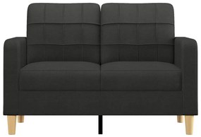 kétszemélyes fekete szövetkanapé 120 cm
