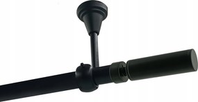 Függönykarnis szimpla Fém Mennyezeti 19mm Fekete Matt 140cm Waldo Kerekek Nélkül