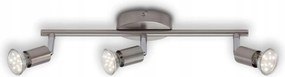 Briloner Simple spotlámpa 3xGU10, 3W, 250lm, matt nikkel, 38,5 cm