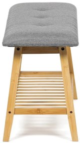 Natúr Bambusz Cipős, Szürke Betétekkel. DR-N1012 GREY2