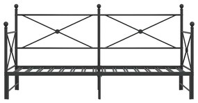 kihúzható kanapéágy matrac nélkül fekete 80x200 cm acél