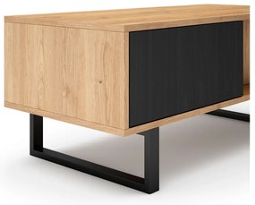Natúr színű dohányzóasztal tölgyfa dekorral 55x110 cm Madona – Marckeric