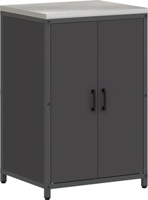 vidaXL Konyhai Tárolás polcokkal tárolóval Fekete 60 x 50 x 92 cm Acél