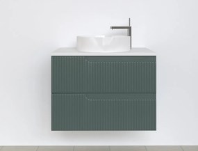 Piramida EURIDIKA fali fürdőszobabútor - mosdópult mosdó nélkül -2 fiókos - PINO ZÖLD - 75 x 48 x 53 cm