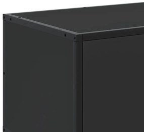 fekete szerelt fa és fém TV-szekrény 100x35x41 cm